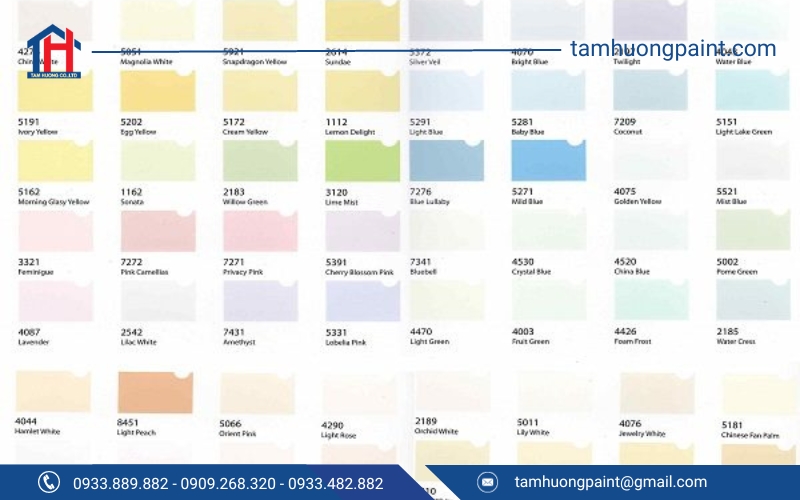 BẢNG MÀU SƠN RAINBOW MỚI, CHI TIẾT [CẬP NHẬT 2023]